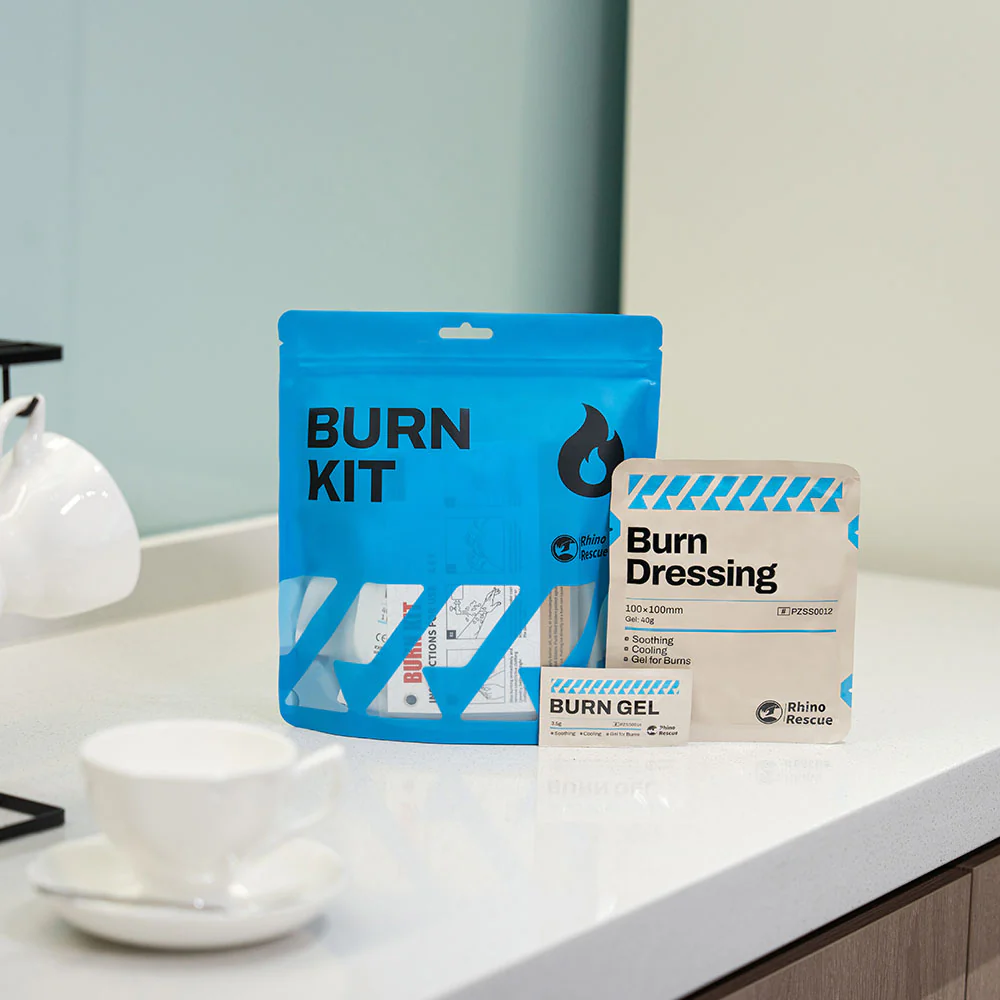 Burn Kit --- FDA/CE Burn Kit Packs 4×4 Dressings & Sterile Gel, Stops Sunburn-Flame-Chemical-Electric & Combat Burns, Rhino Rescue™ Grab-and-Go Lifesaver - Image 5