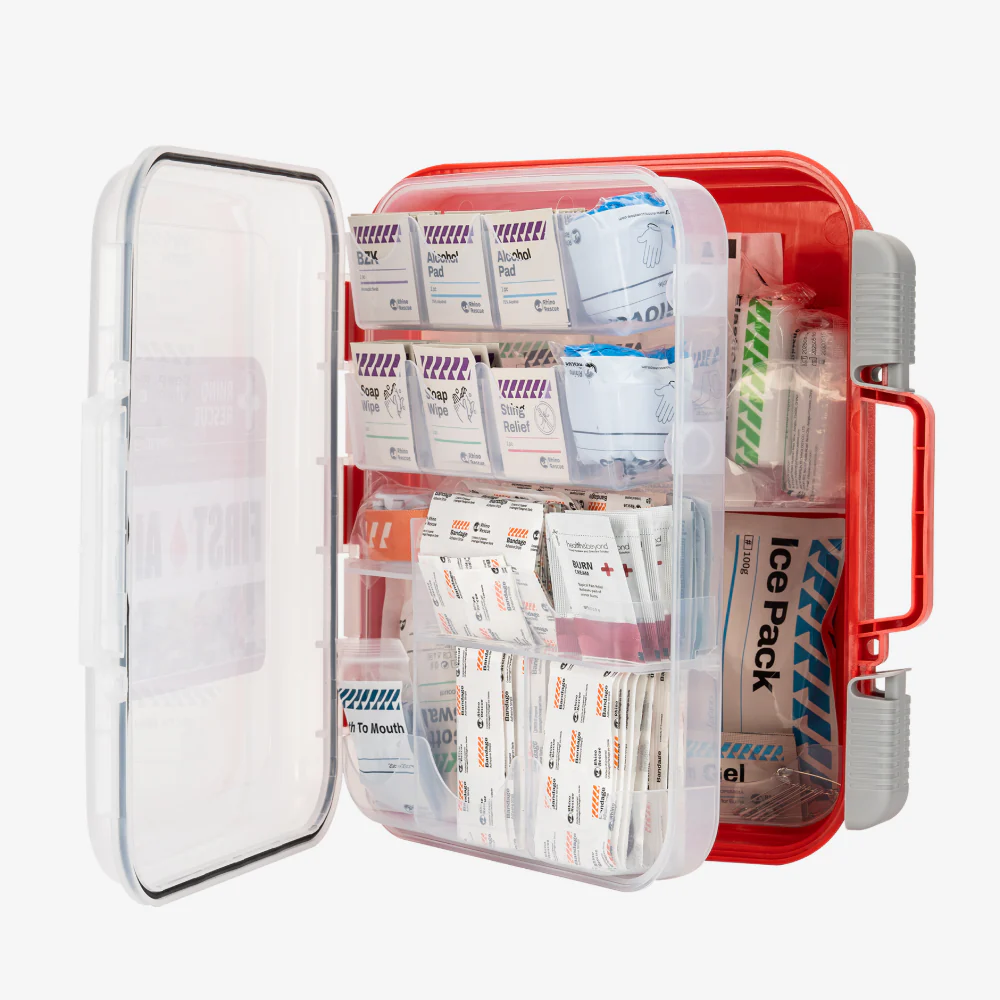 All-Purpose First Aid Kit 266/350 pc, Quick-Tilt Shelves Medical Box for Family, School & Outdoor - Image 13
